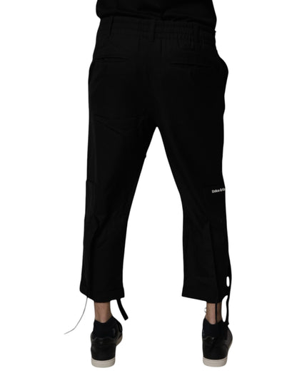 Dolce & Gabbana Black Polyester Men Cropped Pants