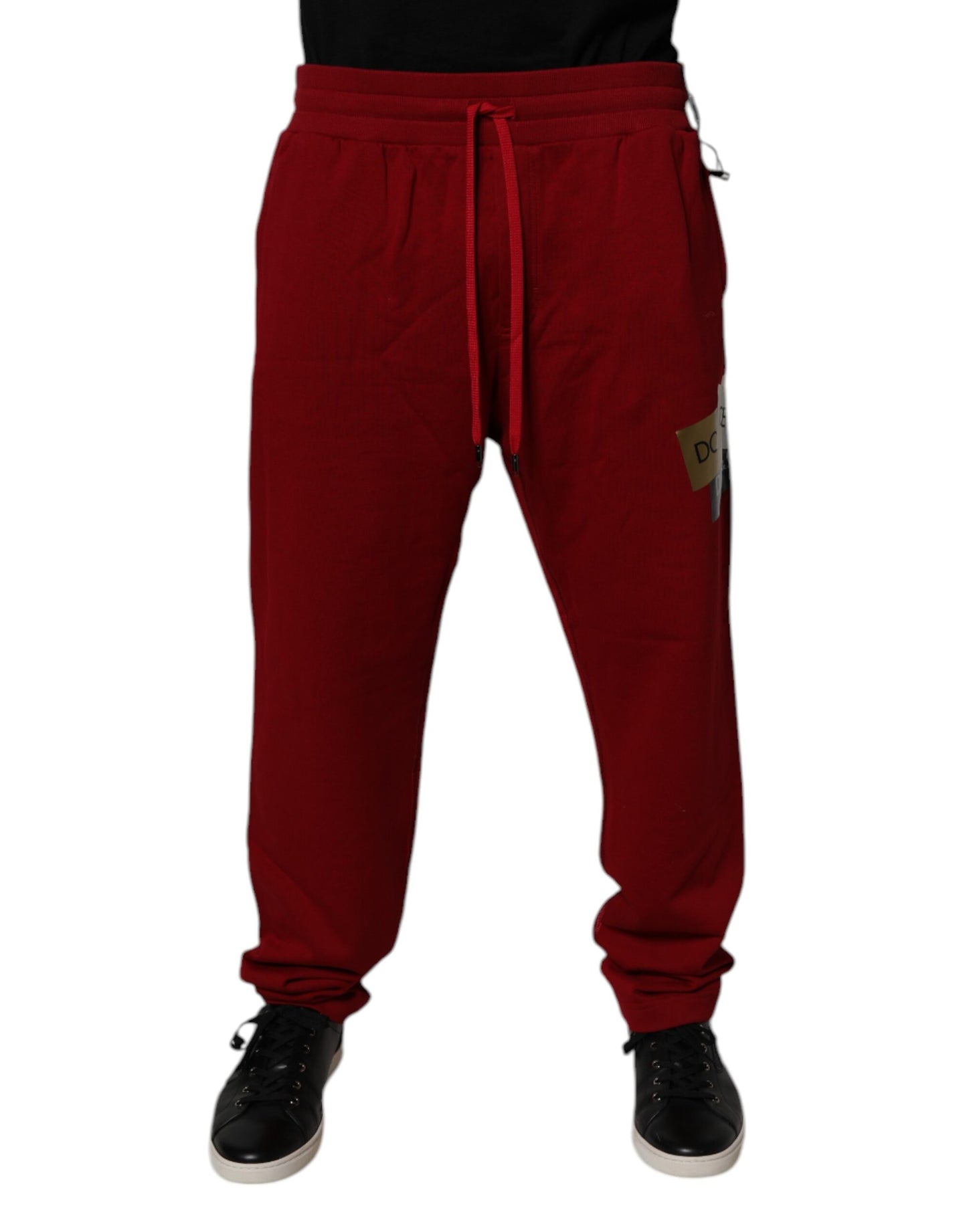 Pantalon de jogging en coton avec logo rouge sur bande latérale de Dolce &amp; Gabbana