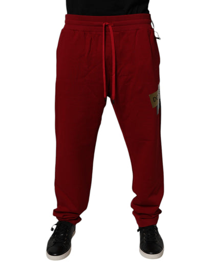 Pantalon de jogging en coton avec logo rouge sur bande latérale de Dolce &amp; Gabbana