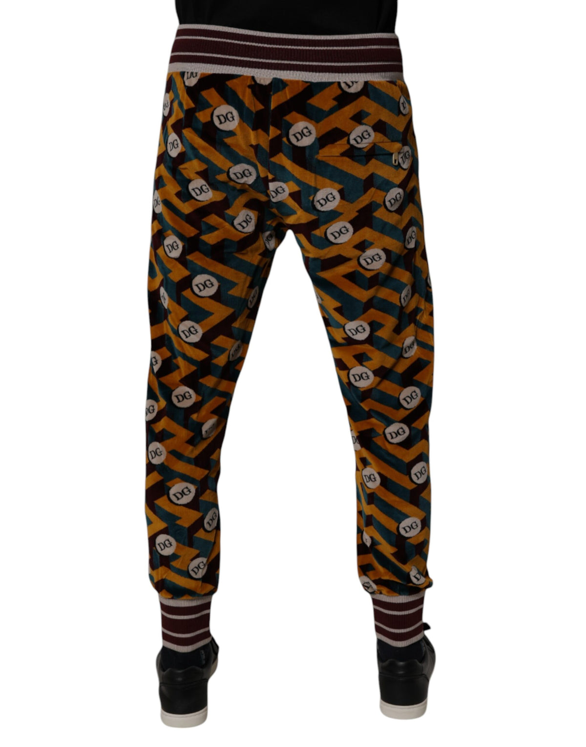Pantalon de jogging en sweat à logo et monogramme multicolore Dolce &amp; Gabbana
