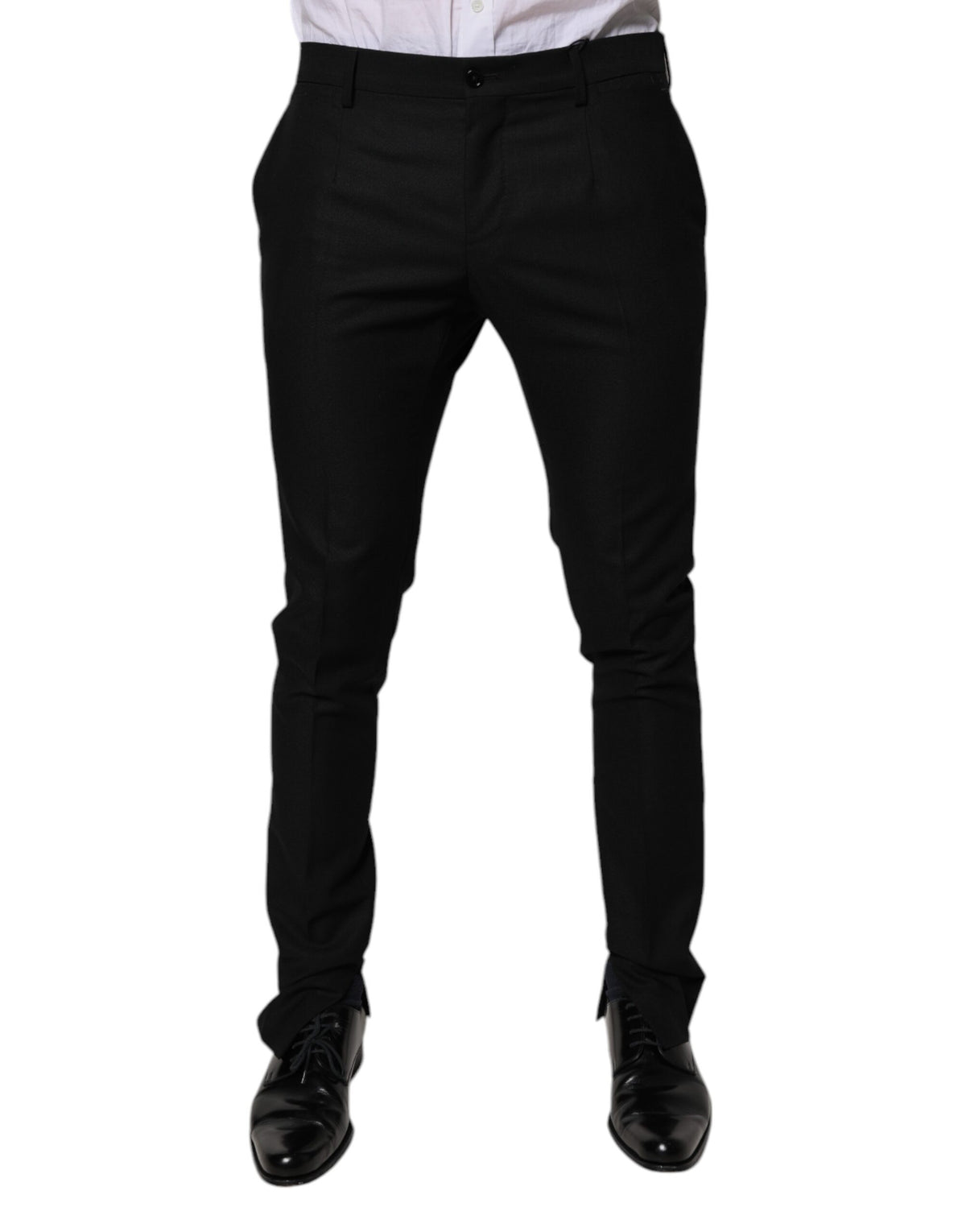 Pantalon tailleur slim noir en laine vierge pour homme Dolce &amp; Gabbana