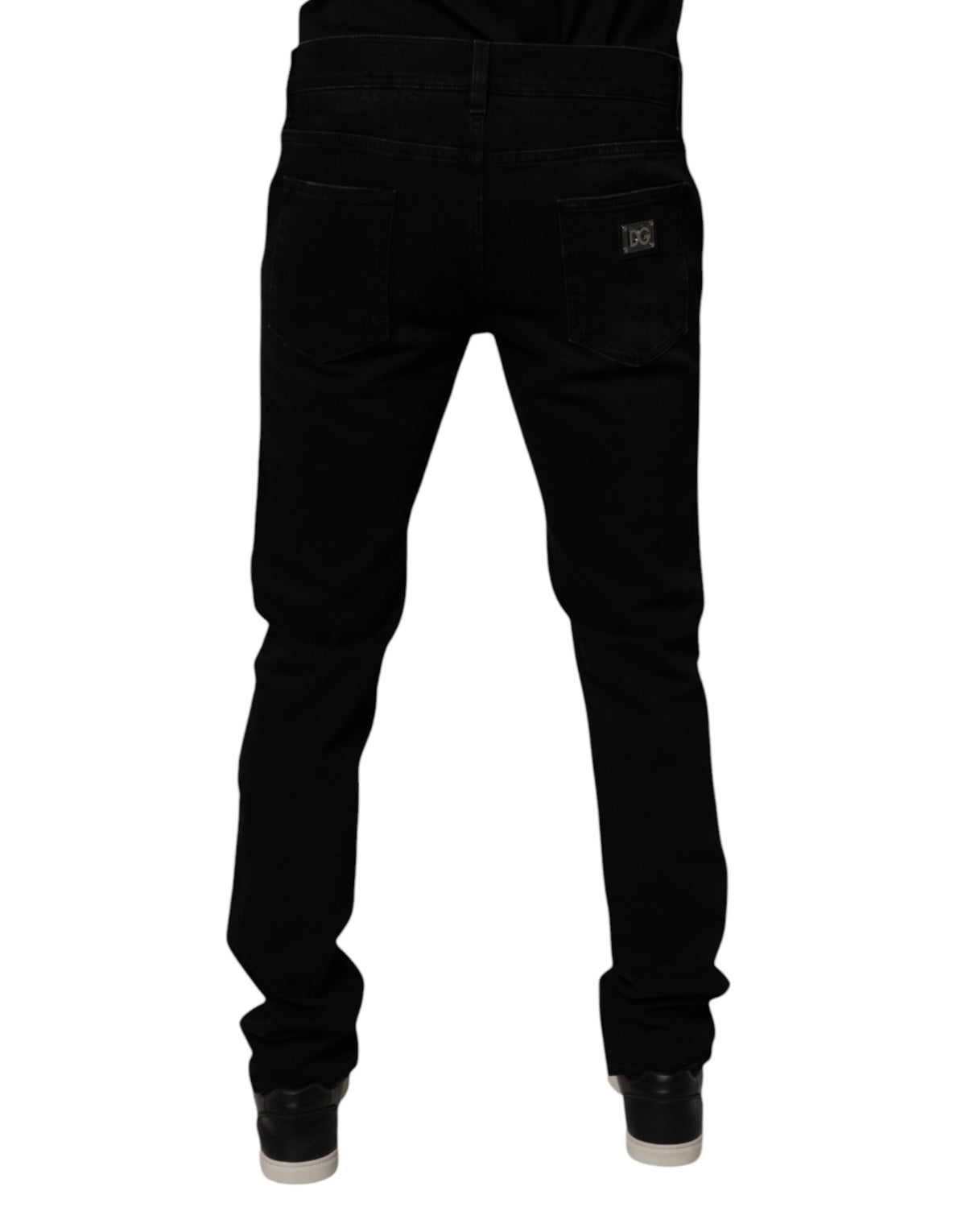 Jean skinny homme en coton noir délavé Dolce &amp; Gabbana