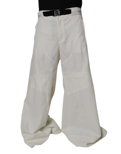 Pantalon large blanc taille mi-hauteur Dolce &amp; Gabbana