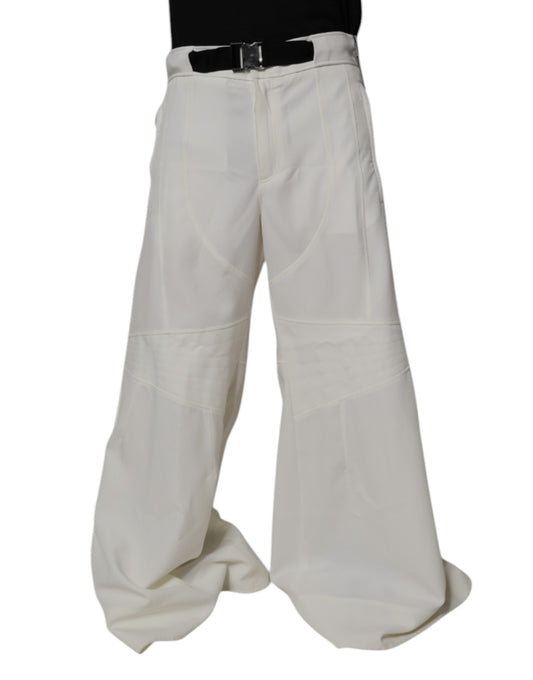Pantalon large blanc taille mi-hauteur Dolce &amp; Gabbana