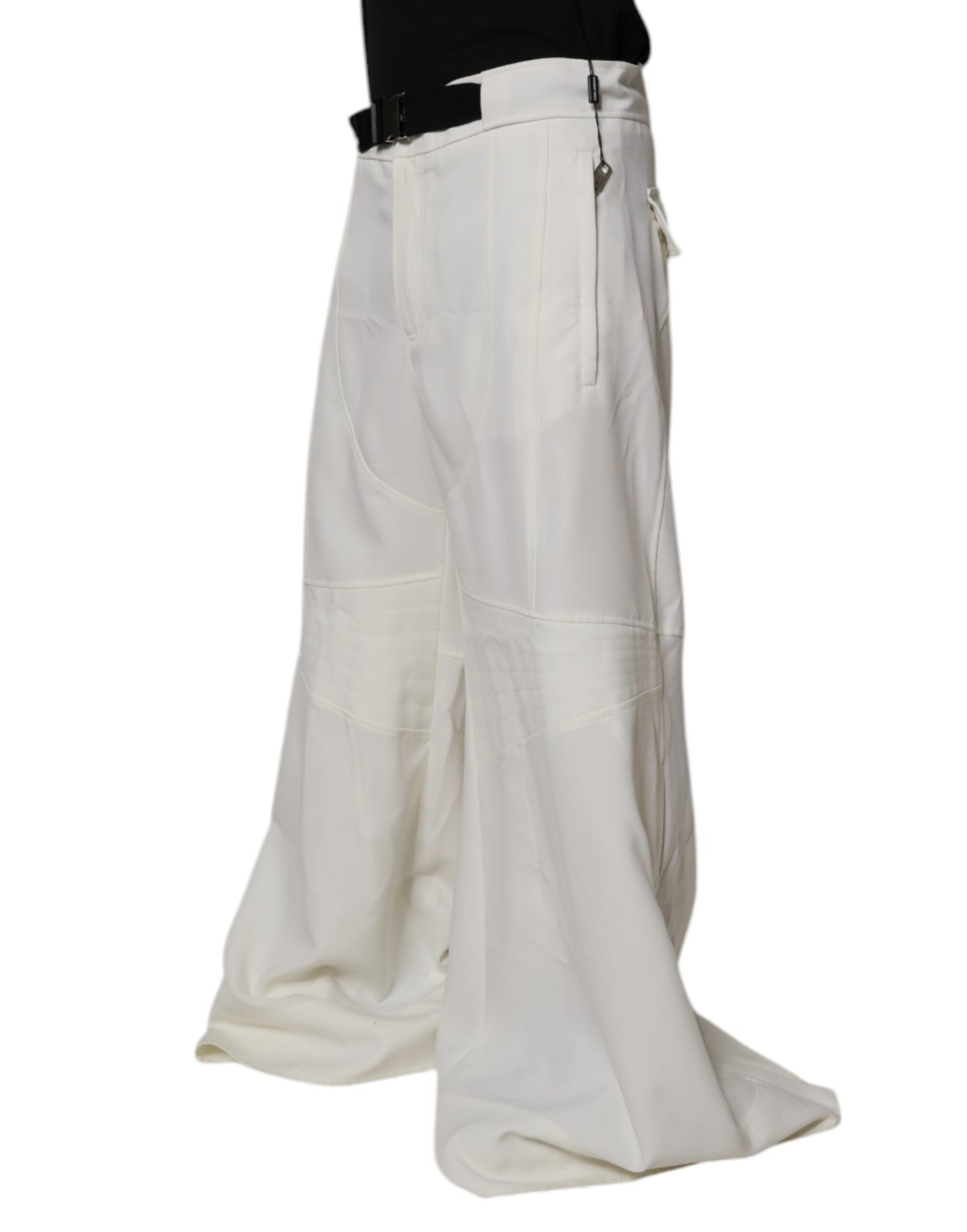 Pantalon large blanc taille mi-hauteur Dolce &amp; Gabbana