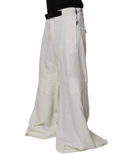 Pantalon large blanc taille mi-hauteur Dolce &amp; Gabbana