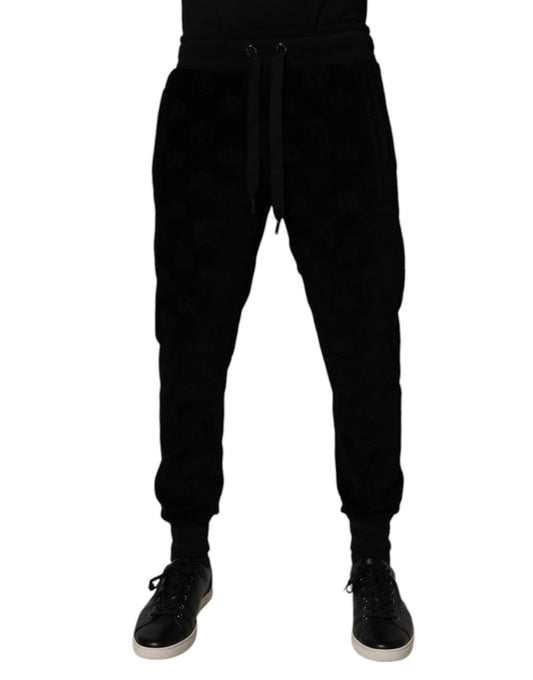 Dolce & Gabbana Zwarte Katoenen Joggingbroek Heren Sweatpants Broek