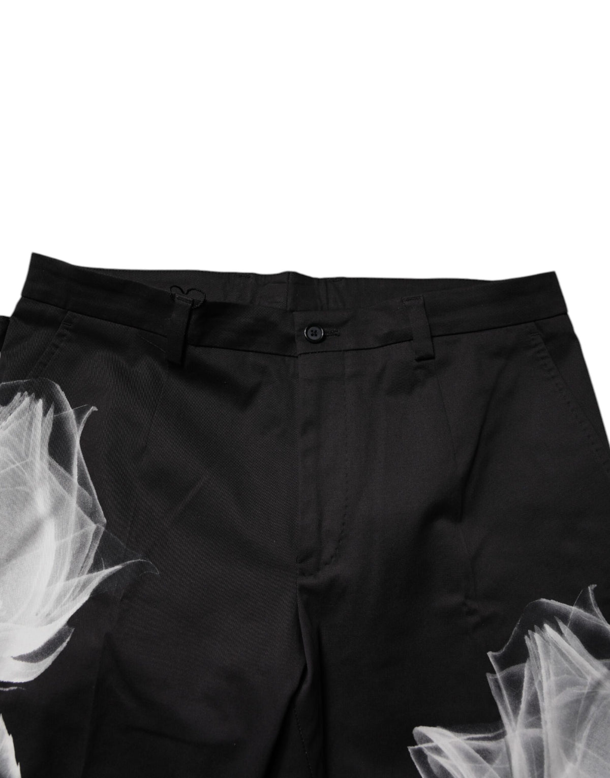 Pantalon-robe moulant en coton noir à motifs floraux Dolce &amp; Gabbana
