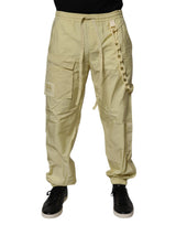 Pantalon de jogging cargo en nylon jaune avec chaîne pour homme de Dolce &amp; Gabbana