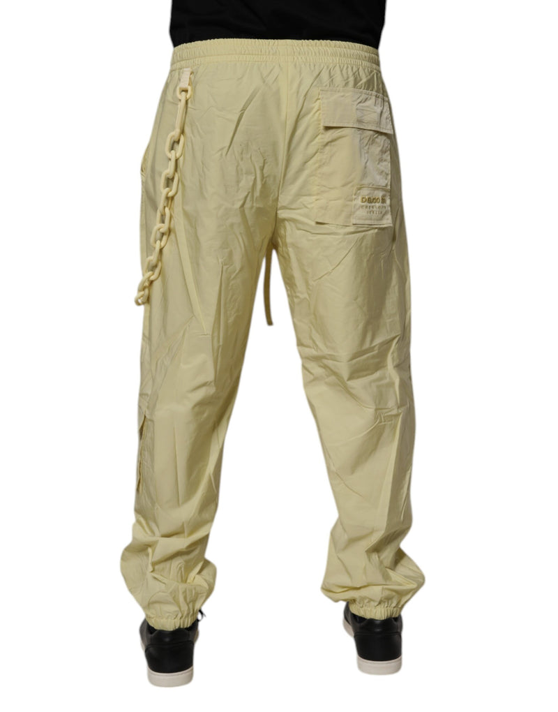 Pantalon de jogging cargo en nylon jaune avec chaîne pour homme de Dolce &amp; Gabbana