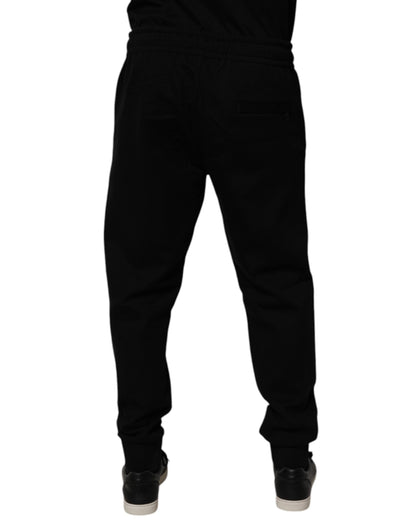 Dolce & Gabbana Black Cotton Blend Jogger Sweatpants Pants