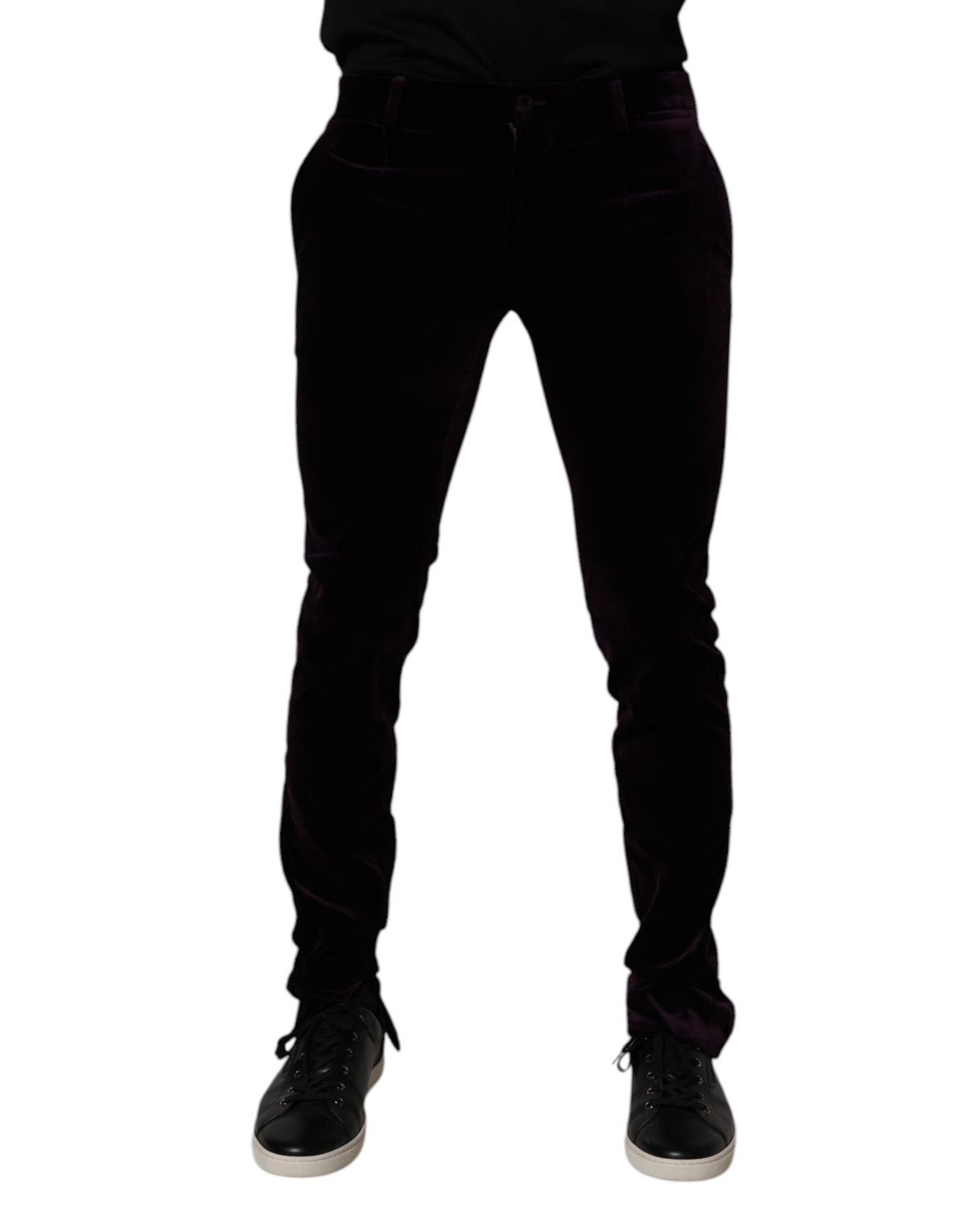 Pantalon habillé pour homme en coton velours violet Dolce &amp; Gabbana