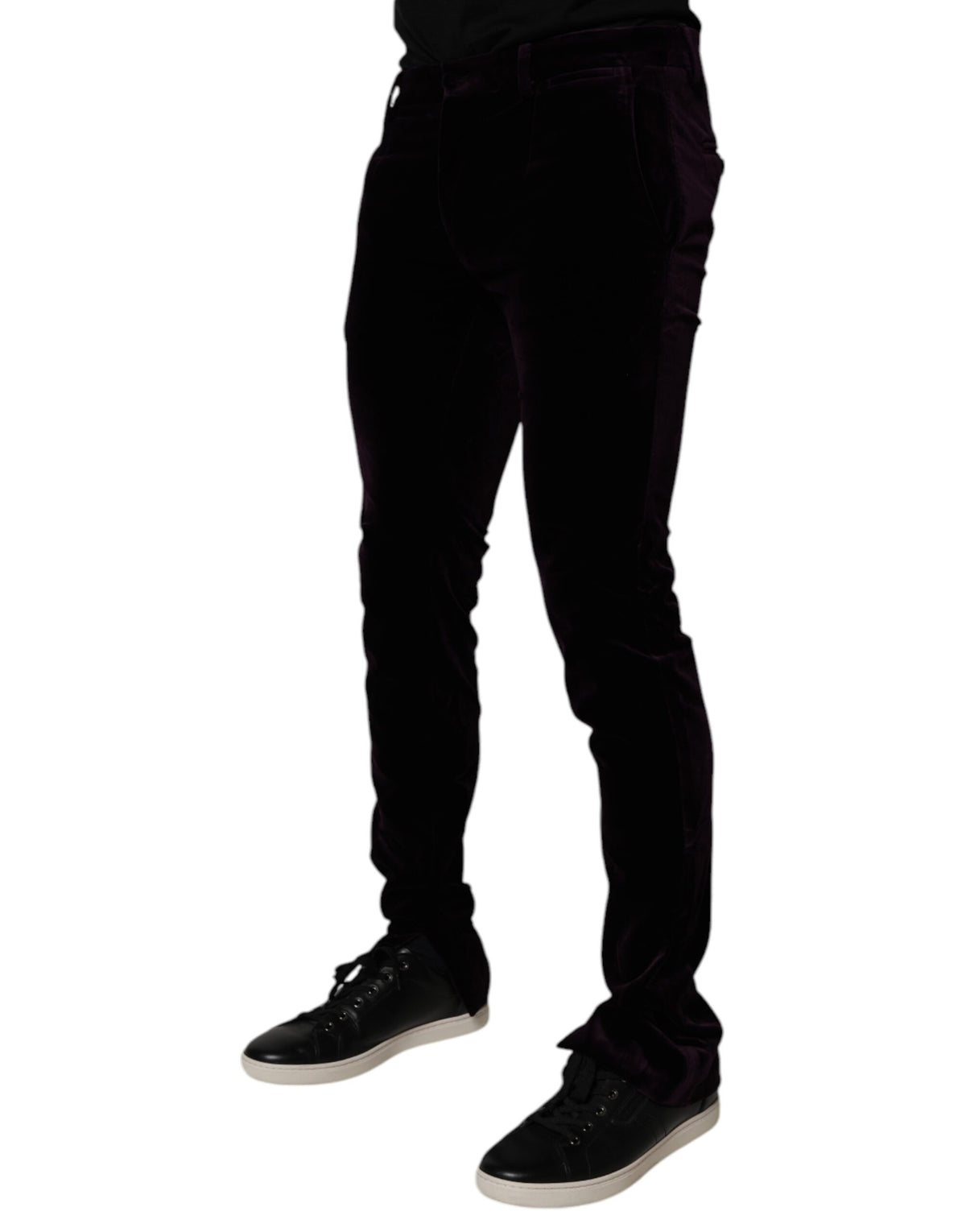 Pantalon habillé pour homme en coton velours violet Dolce &amp; Gabbana
