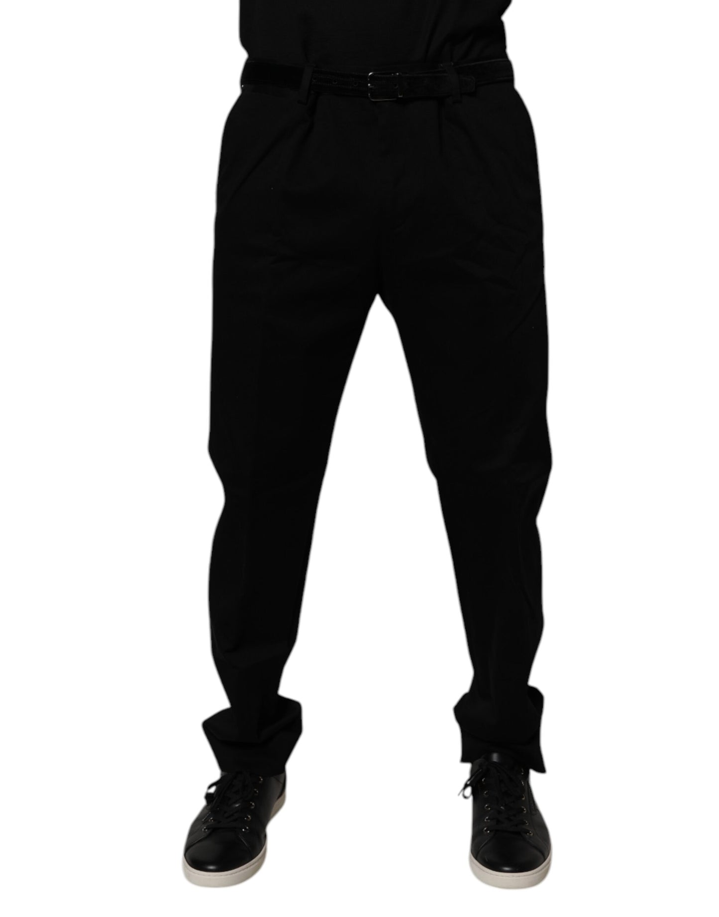Pantalon habillé slim pour homme en coton noir Dolce &amp; Gabbana