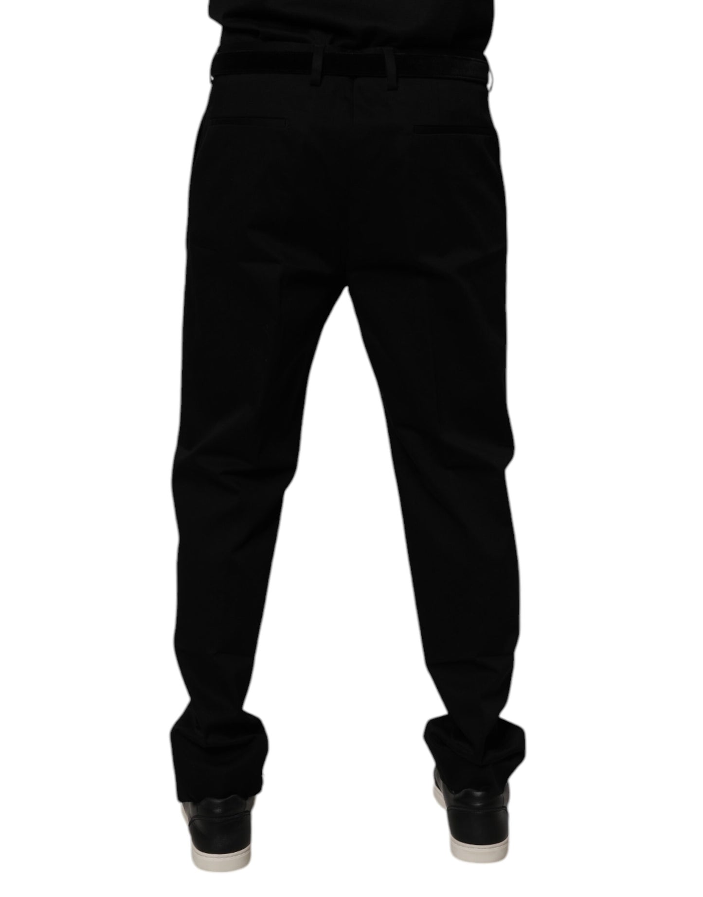 Dolce & Gabbana Black Cotton Men Skinny Dress Formal Pants