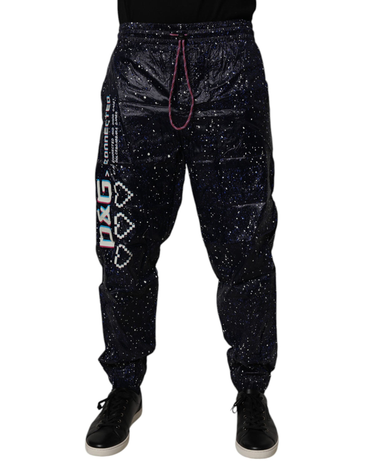 Pantalon de jogging en coton à imprimé DG Game bleu foncé de Dolce &amp; Gabbana