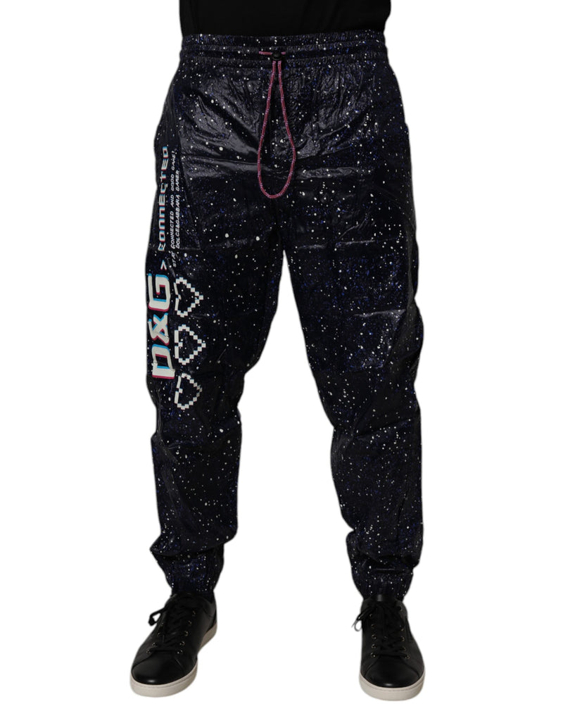 Dolce &amp; Gabbana donkerblauwe katoenen joggingbroek met DG Game-print