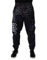 Pantalon de jogging en coton à imprimé DG Game bleu foncé de Dolce &amp; Gabbana