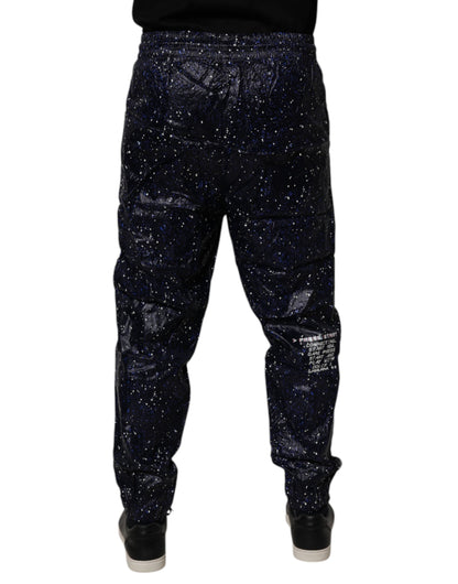 Dolce & Gabbana Dark Blue DG Game Print Cotton Jogger Pants