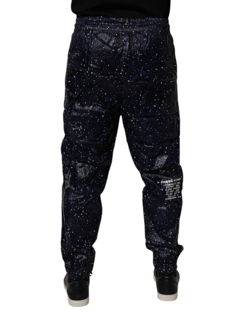 Dolce &amp; Gabbana donkerblauwe katoenen joggingbroek met DG Game-print