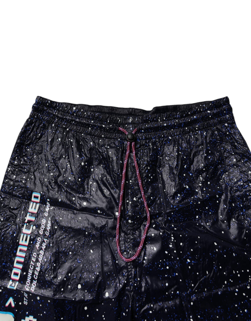 Dolce &amp; Gabbana donkerblauwe katoenen joggingbroek met DG Game-print