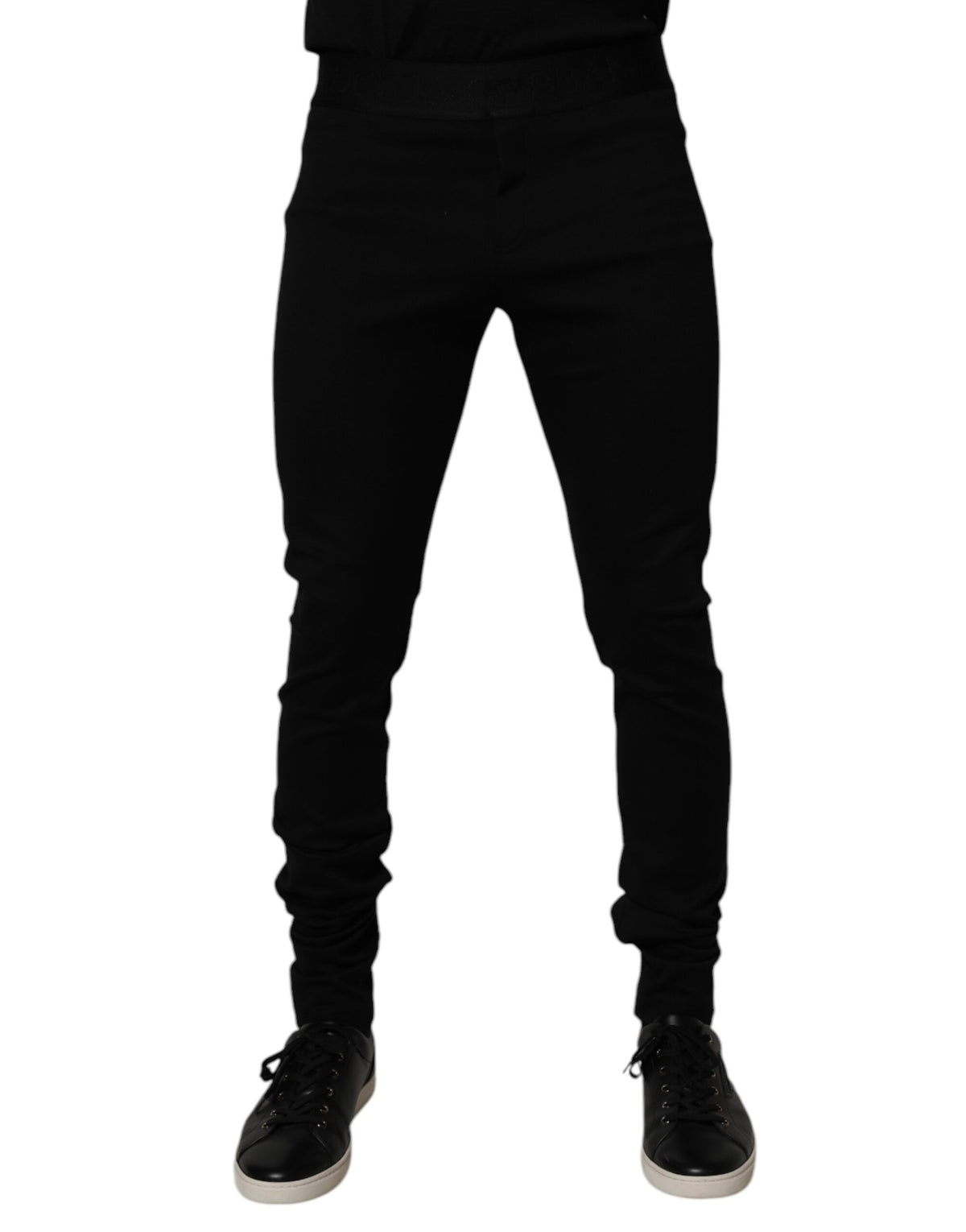 Pantalon de jogging en coton noir Dolce &amp; Gabbana pour homme.