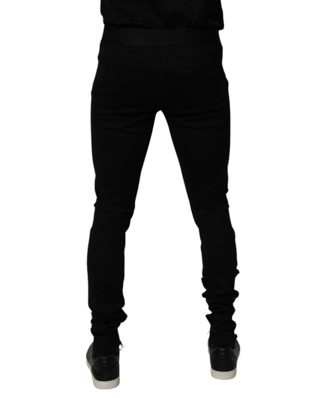 Pantalon de jogging en coton noir Dolce &amp; Gabbana pour homme.