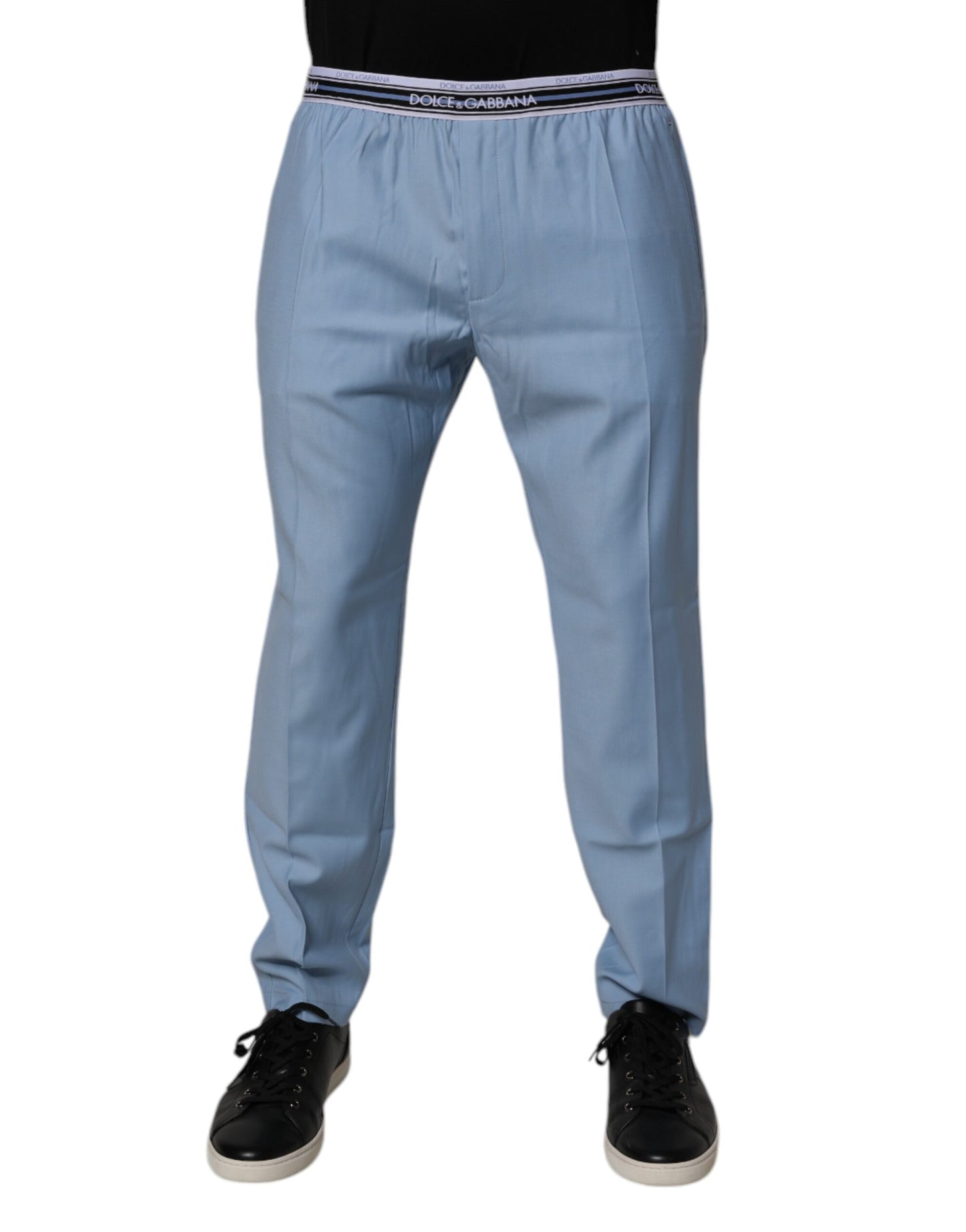 Dolce &amp; Gabbana blauwe chino broek van stretch katoen