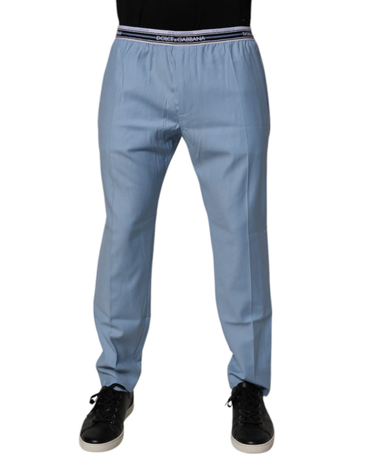 Pantalon chino en coton stretch bleu de Dolce &amp; Gabbana