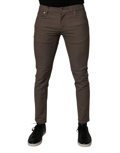 Dolce &amp; Gabbana bruine katoenen stretch chino broek