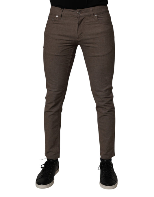 Dolce &amp; Gabbana bruine katoenen stretch chino broek