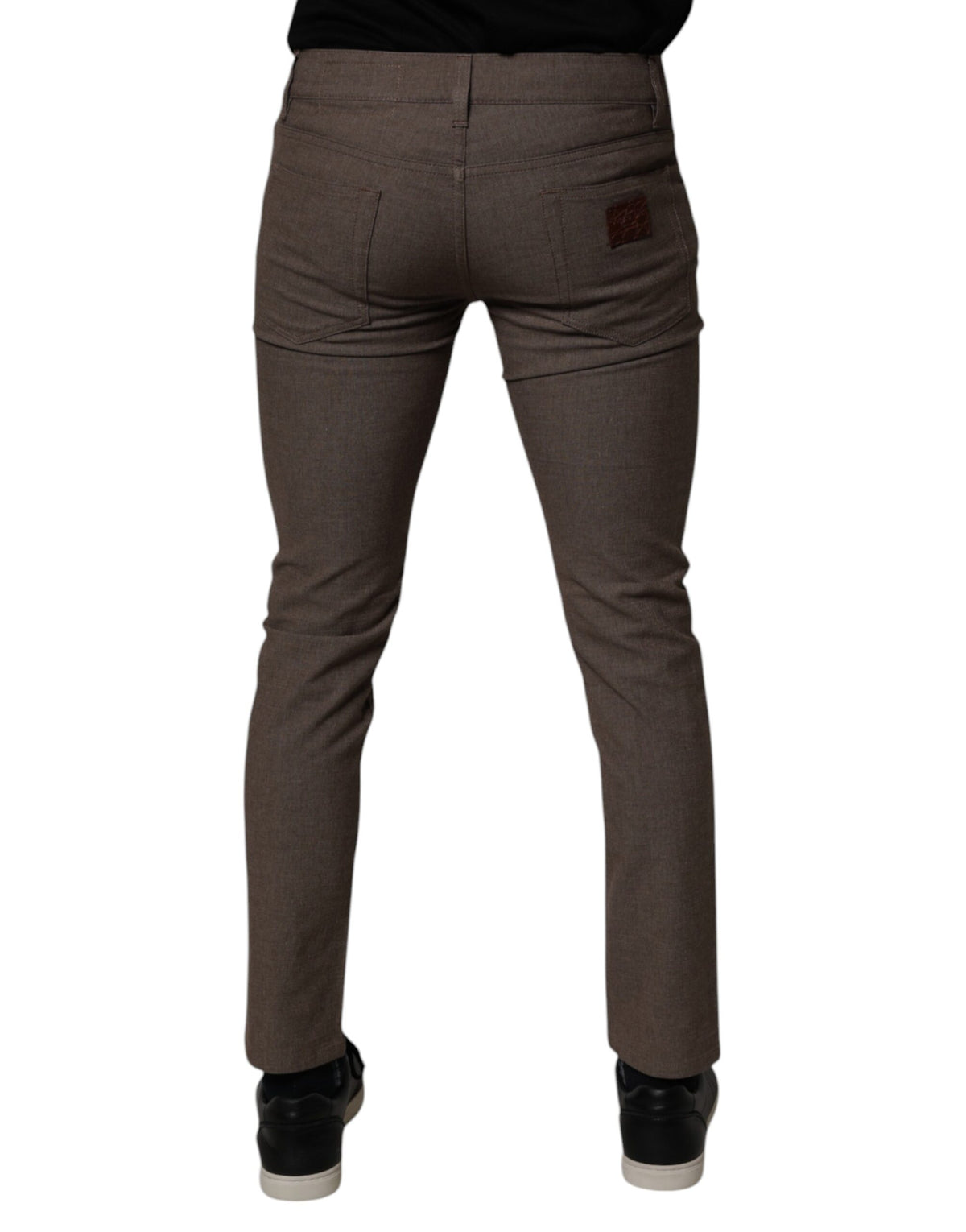 Pantalon chino en coton extensible brun de Dolce &amp; Gabbana