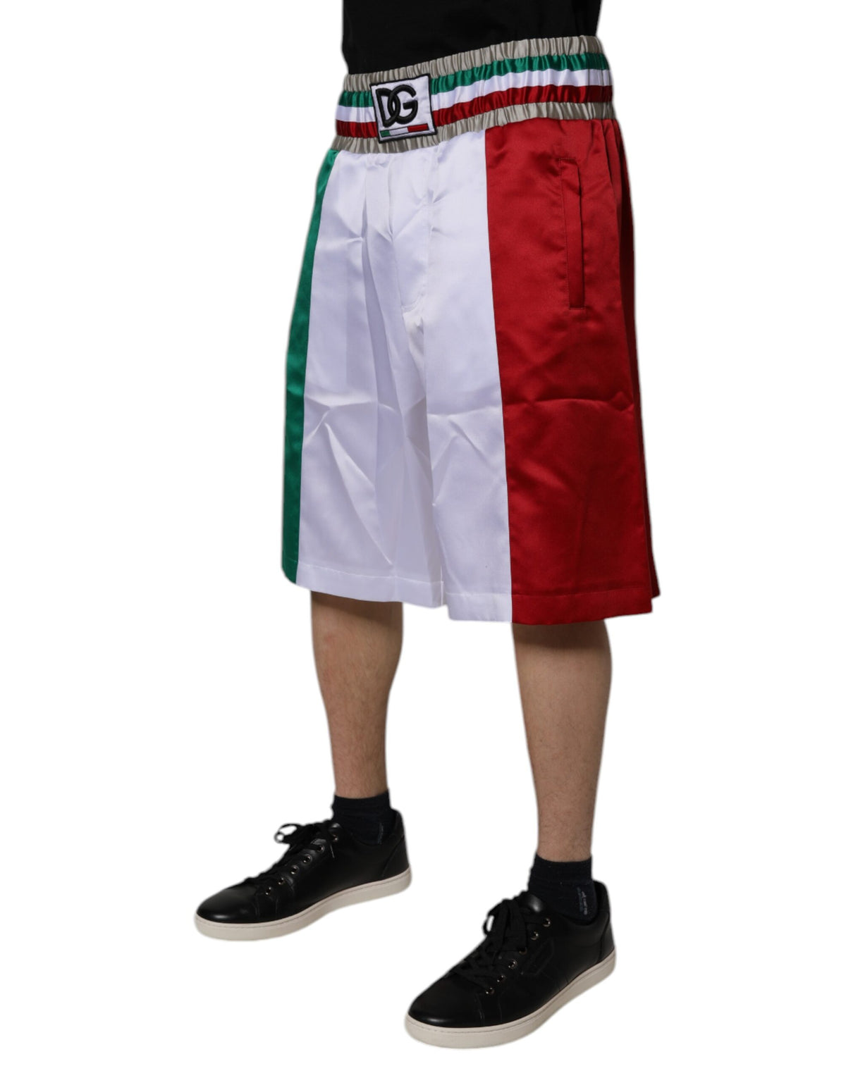 Shorts Bermuda en polyester multicolore "Italia" de Dolce &amp; Gabbana