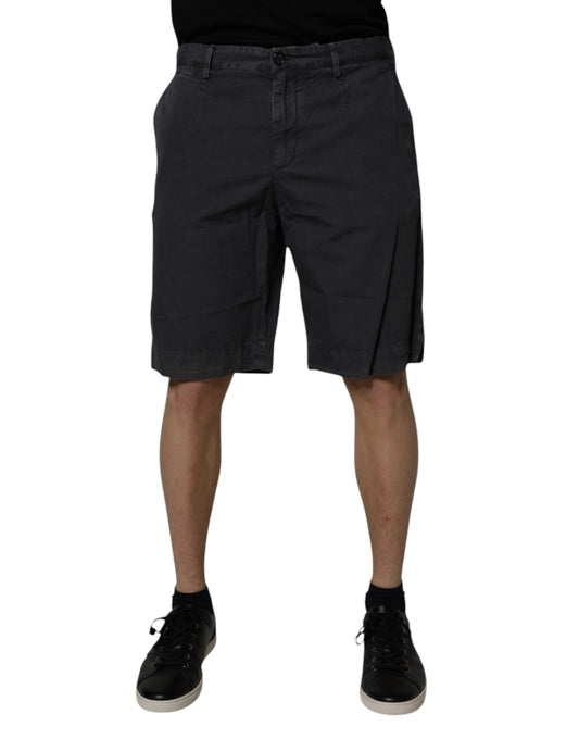 Dolce &amp; Gabbana donkergrijze katoenen bermuda shorts voor heren met middelhoge taille.