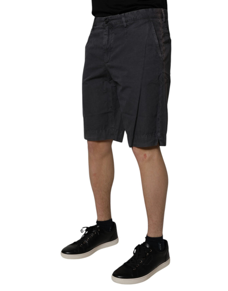 Dolce &amp; Gabbana donkergrijze katoenen bermuda shorts voor heren met middelhoge taille.
