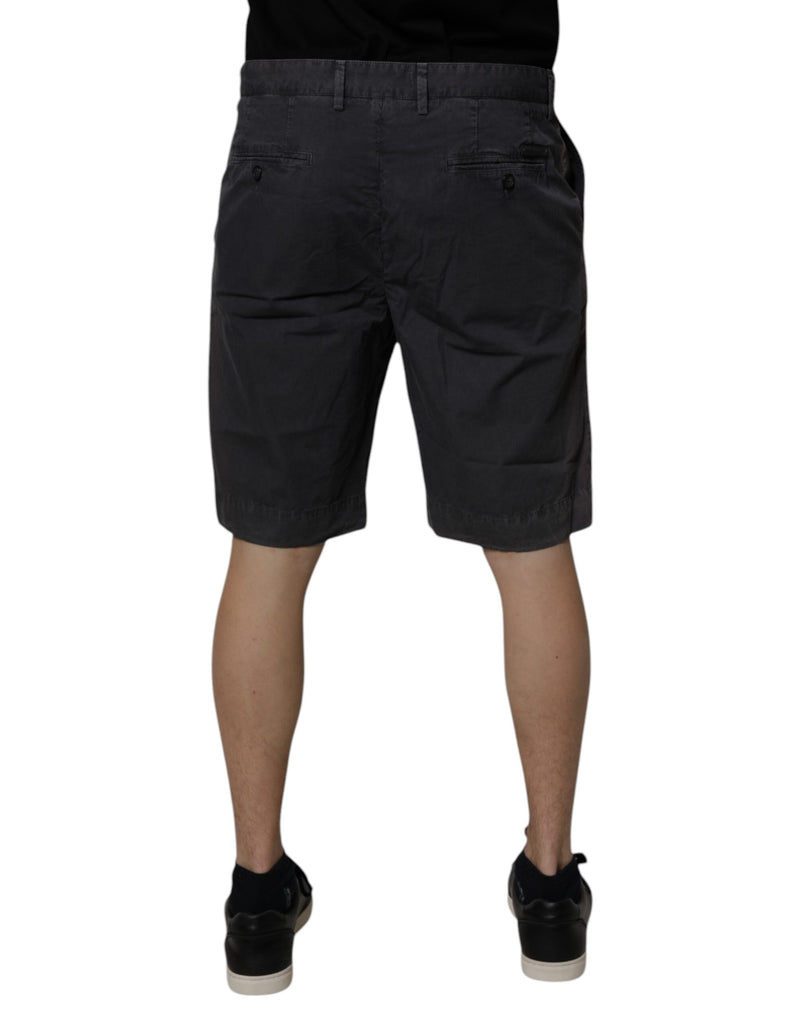 Dolce &amp; Gabbana donkergrijze katoenen bermuda shorts voor heren met middelhoge taille.