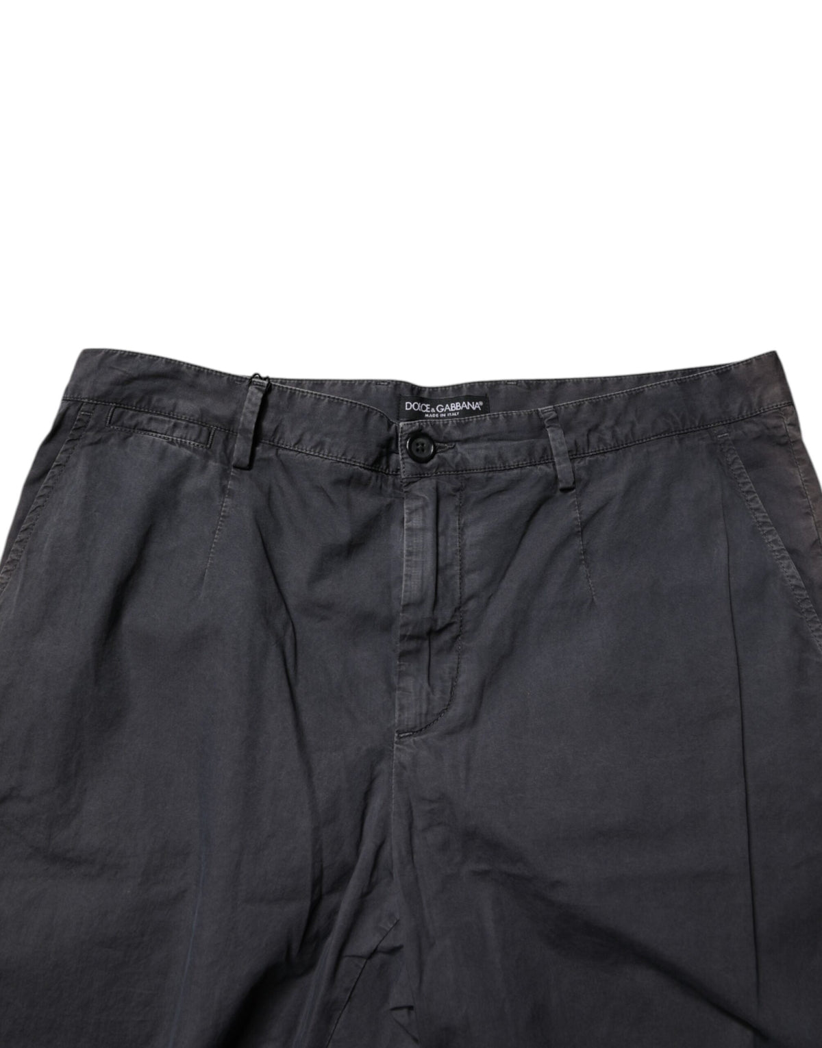 Shorts Bermuda pour homme en coton gris foncé à taille mi-hauteur de Dolce &amp; Gabbana