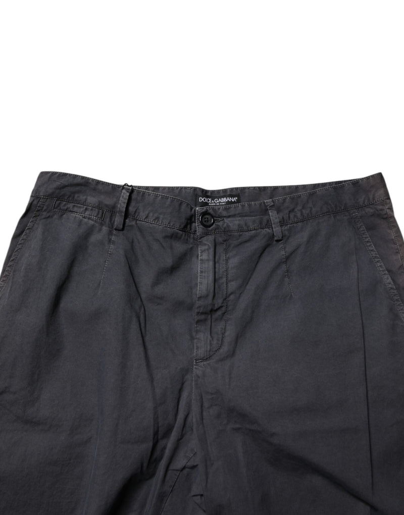 Dolce &amp; Gabbana donkergrijze katoenen bermuda shorts voor heren met middelhoge taille.