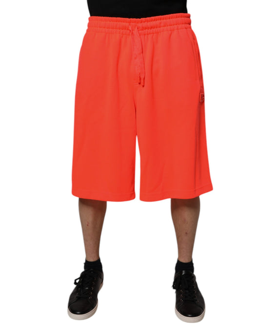 Dolce & Gabbana Red Polyester Mid Waist Men Bermuda Shorts