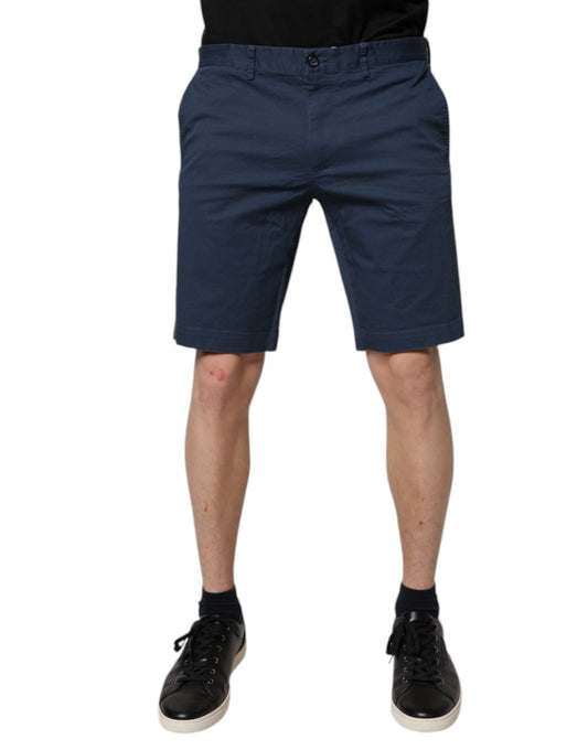 Dolce &amp; Gabbana blauwe katoenen bermudashorts voor heren met middelhoge taille
