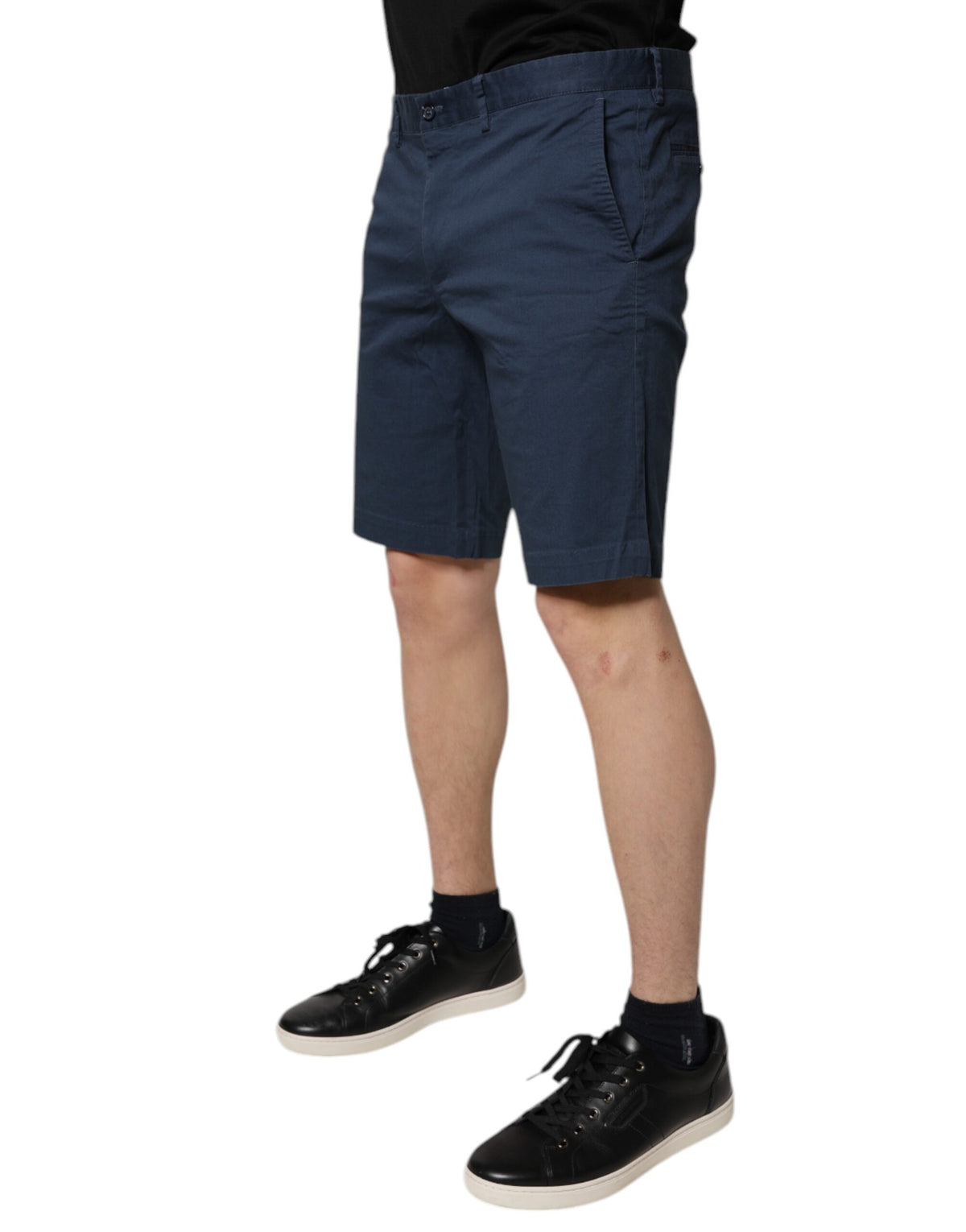 Shorts Bermuda pour homme en coton bleu taille mi-hauteur Dolce &amp; Gabbana