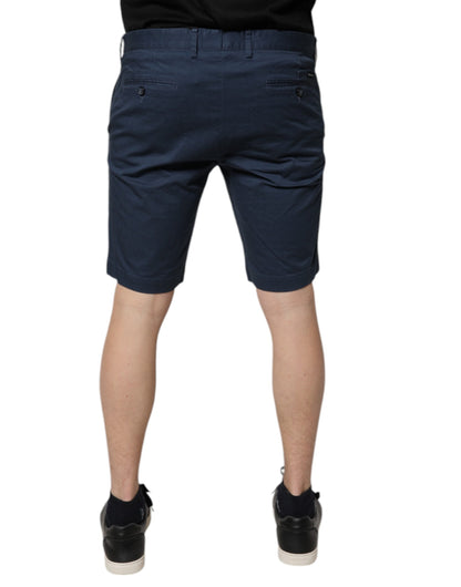 Dolce & Gabbana Blue Cotton Mid Waist Men Bermuda Shorts