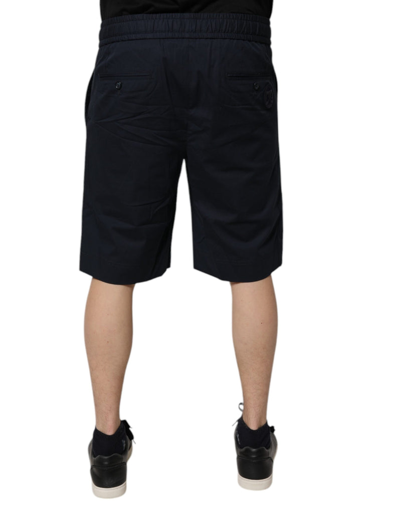 Dolce &amp; Gabbana donkerblauwe katoenen Bermuda sweatshorts
