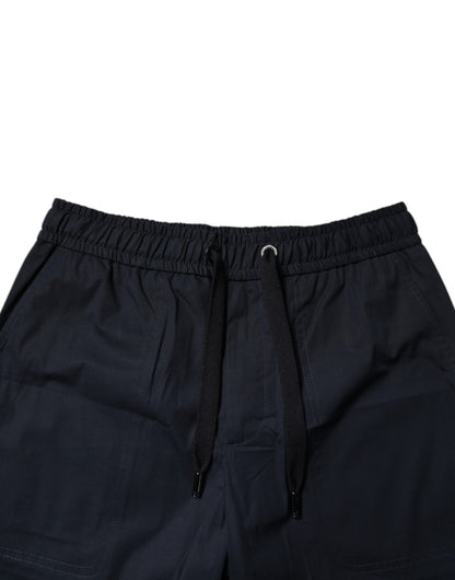 Dolce & Gabbana Dark Blue Cotton Bermuda Sweatshorts Shorts