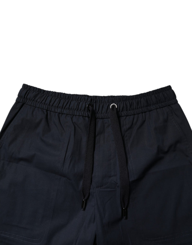 Dolce &amp; Gabbana donkerblauwe katoenen Bermuda sweatshorts