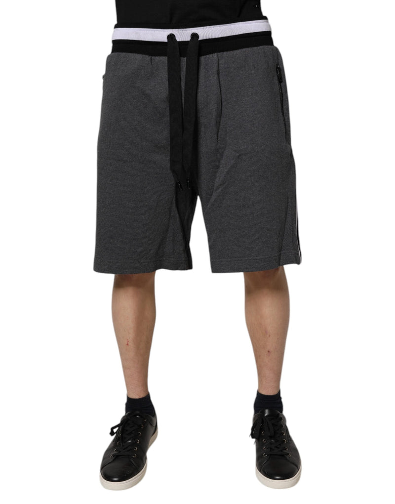 Dolce &amp; Gabbana donkergrijze katoenen Bermuda sweatshorts