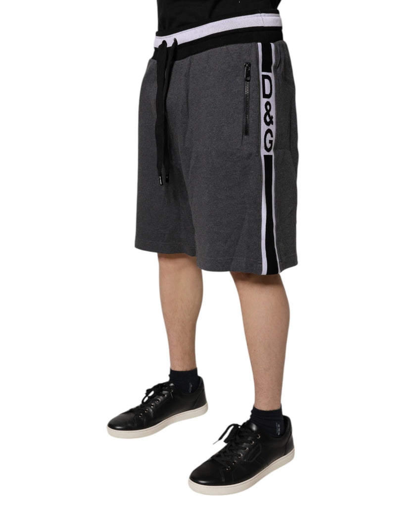 Dolce &amp; Gabbana donkergrijze katoenen Bermuda sweatshorts