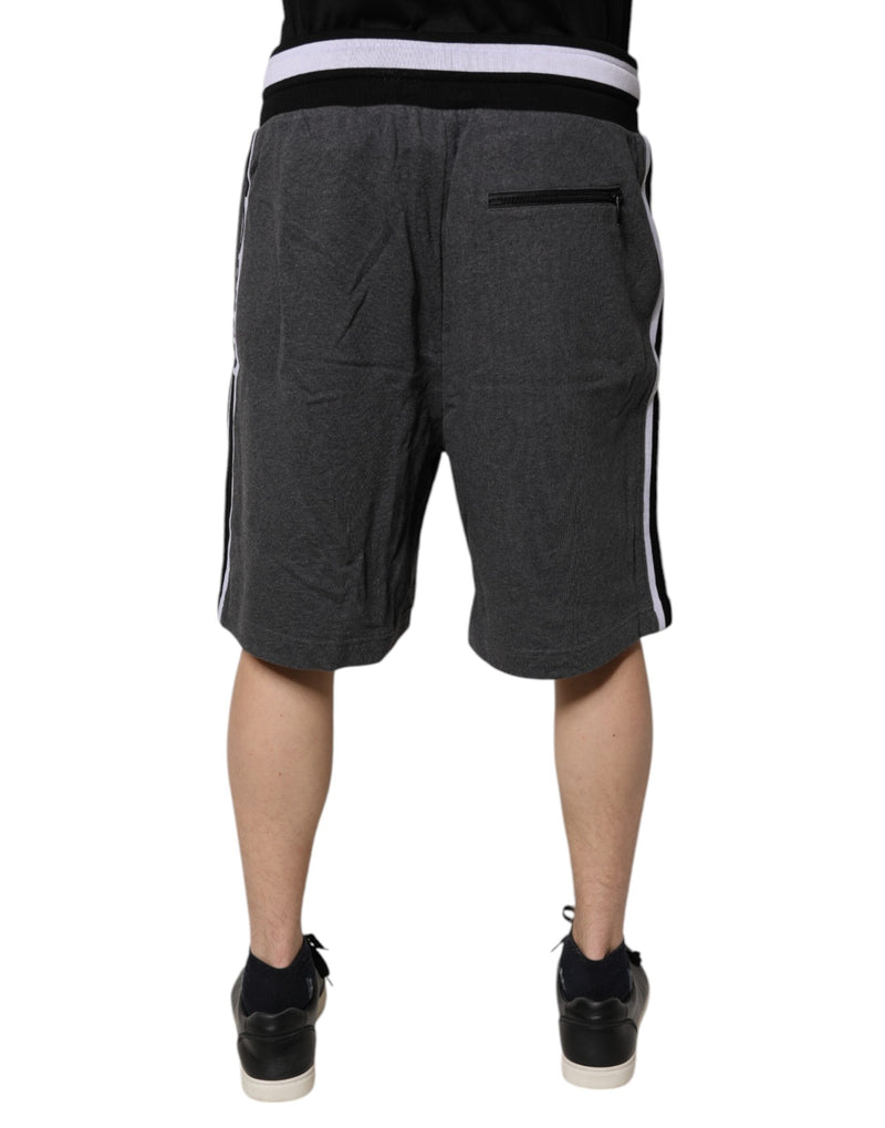 Dolce &amp; Gabbana donkergrijze katoenen Bermuda sweatshorts