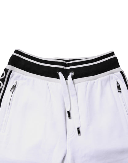 Dolce & Gabbana White King Cotton Bermuda Sweatshorts Shorts