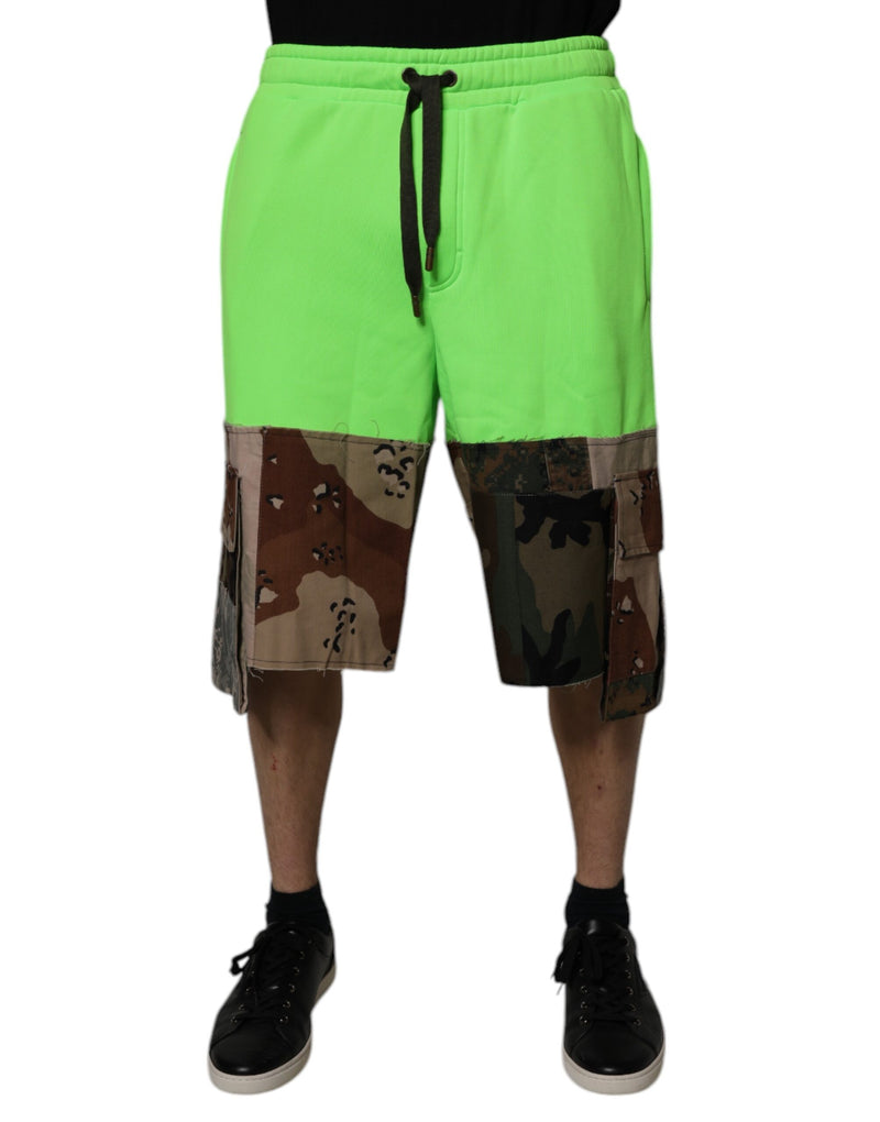 Shorts Bermuda Cargo en patchwork vert de Dolce &amp; Gabbana